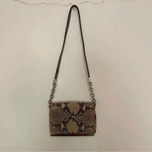Michael Kors snake skin shoulder bag with silver hardware